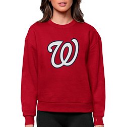 Antigua Women's Washington Nationals Red Victory Crew Pullover