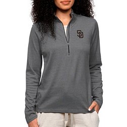 Antigua Women's San Diego Padres Charcoal Epic 1/4 Zip Pullover