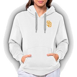 Antigua Women's San Diego Padres White Victory Hooded Pullover