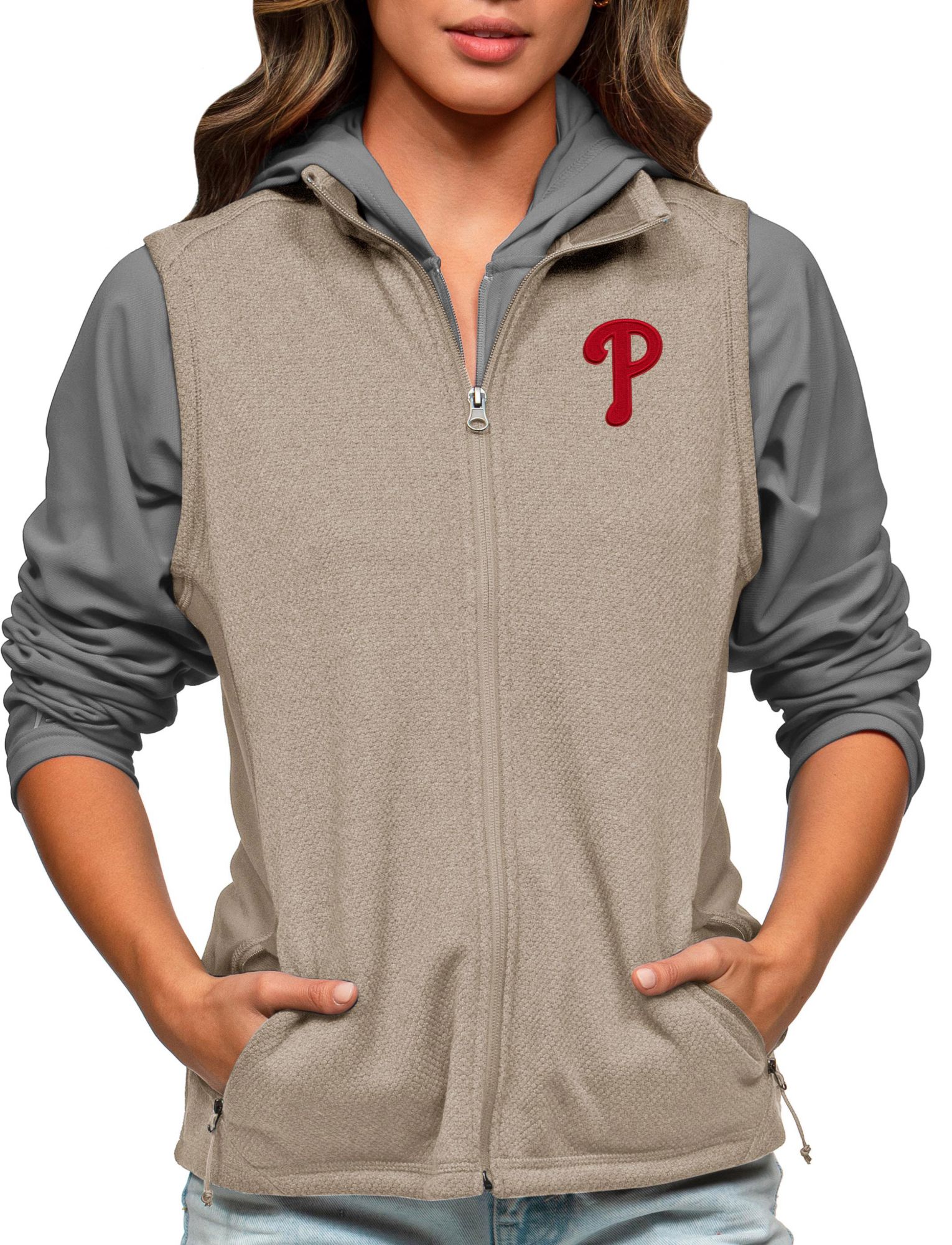 Antigua Women's Philadelphia Phillies Oatmeal Course Vest