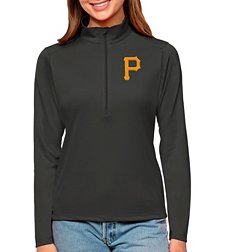 Antigua Women's Pittsburgh Pirates Gray Tribute 1/2 Zip Pullover