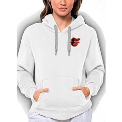 Antigua Women's Baltimore Orioles White Victory Hooded Pullover