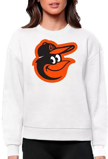 Antigua Women's Baltimore Orioles White Victory Crew Pullover