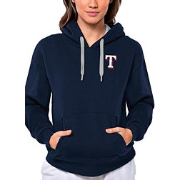 Antigua Women's Texas Rangers Navy Victory Hooded Pullover