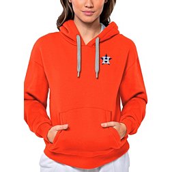 Antigua Women's Houston Astros Orange Victory Hooded Pullover