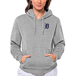 Antigua Women's Detroit Tigers Gray Victory Hooded Pullover