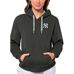 Antigua Women's New York Yankees Charcoal Victory Hooded Pullover