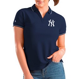 Antigua Women's New York Yankees Navy Affluent Pique Knit Polo