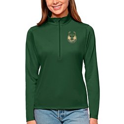Antigua Women's Milwaukee Bucks Tribute Green Pullover Sweater