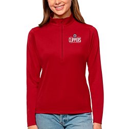 Antigua Women's Los Angeles Clippers Tribute Red Pullover Sweater