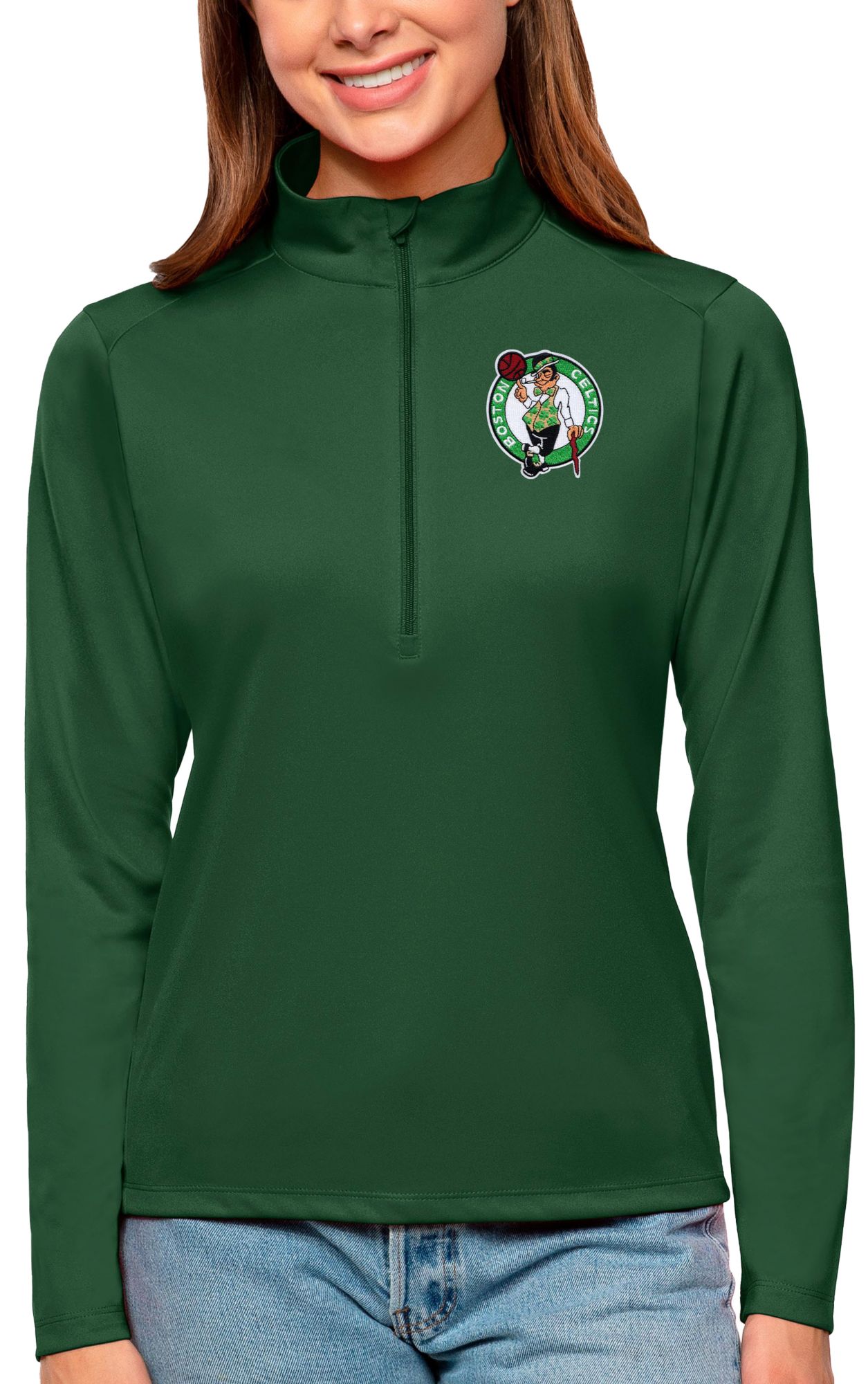 Antigua Women's Boston Celtics Tribute Green Pullover Sweater