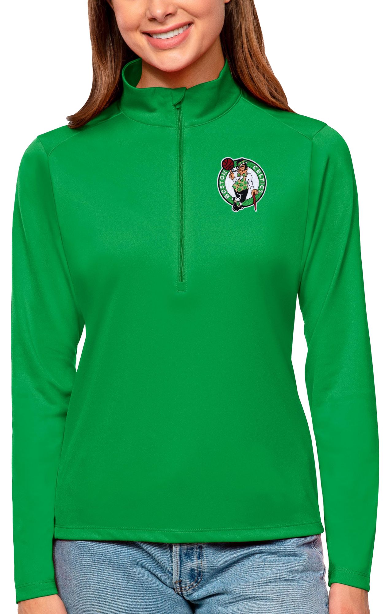 Antigua Women's Boston Celtics Tribute Green Pullover Sweater