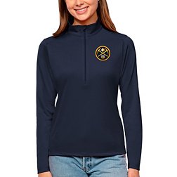 Antigua Women's Denver Nuggets Tribute Navy Pullover Sweater