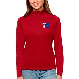 Antigua Women's Philadelphia 76ers Tribute Red Pullover Sweater
