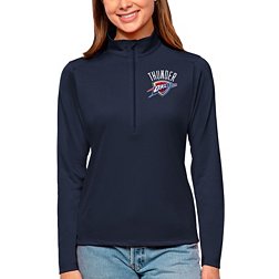 Antigua Women's Oklahoma City Thunder Tribute Navy Pullover Sweater