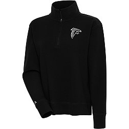 Antigua Women's Atlanta Falcons Portal Black Quarter-Zip Long Sleeve Pullover