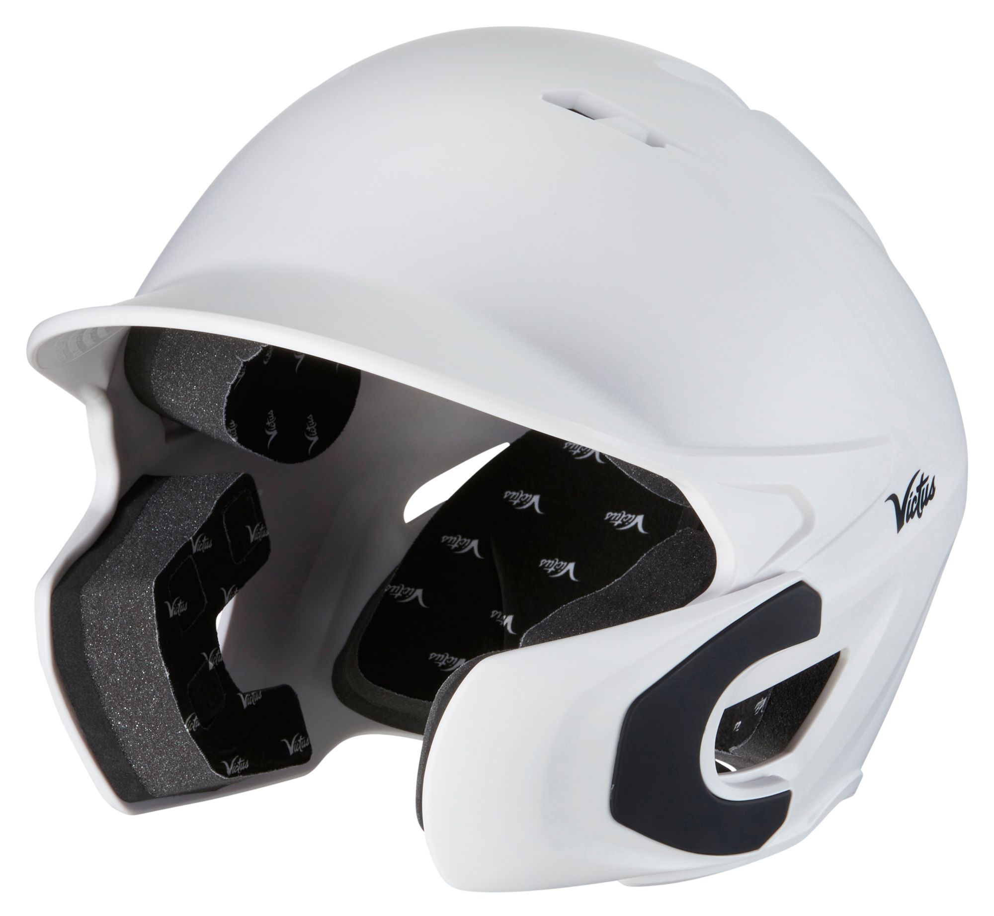 Victus Senior "The Team" Baseball Batting Helmet w/ Jawguard, White