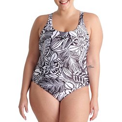Arena Women's Plus Size Allover Print Pro Back One Piece Swimsuit