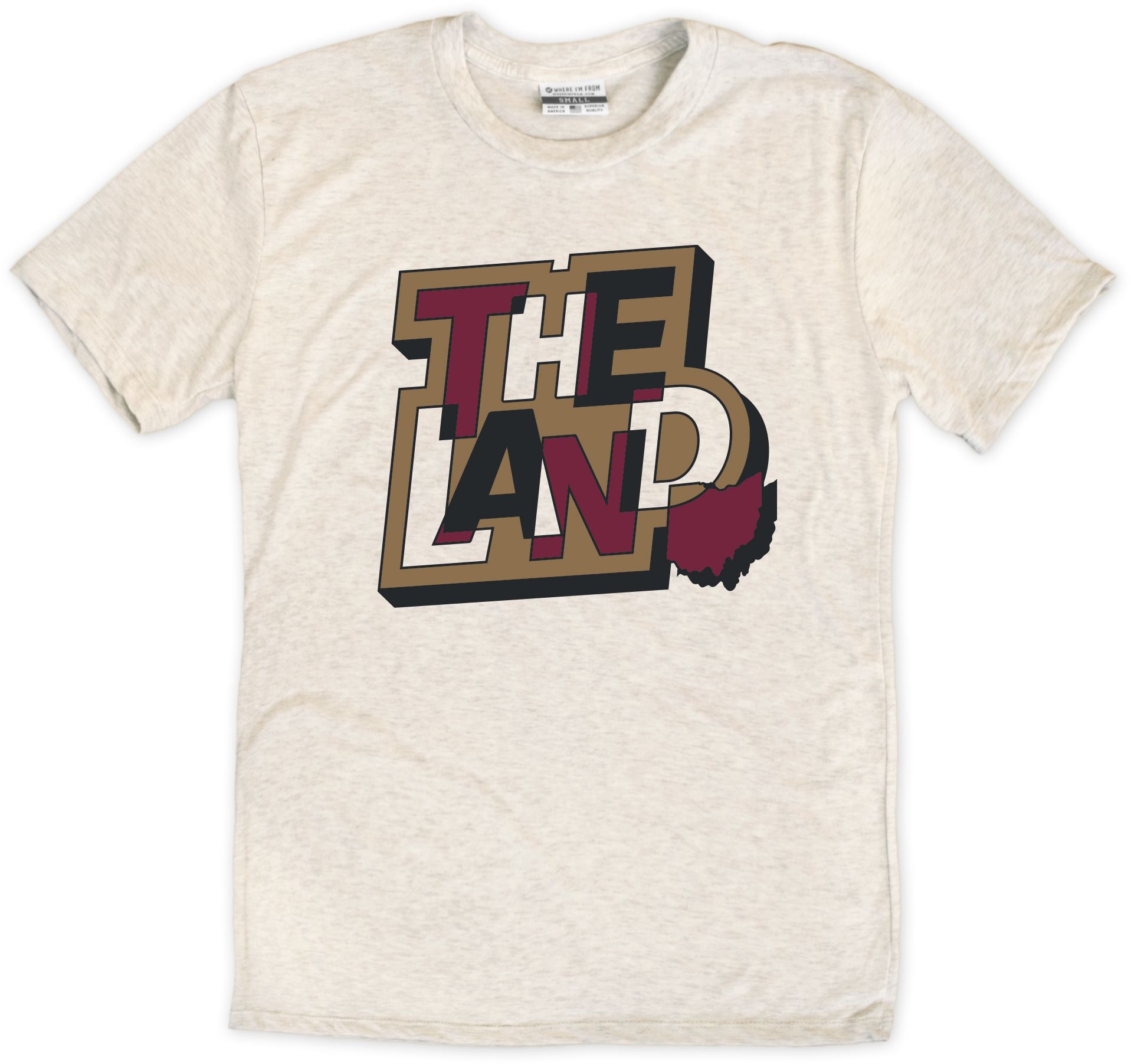 Where I'm From Cleveland Oatmeal The Land T-Shirt - Tan