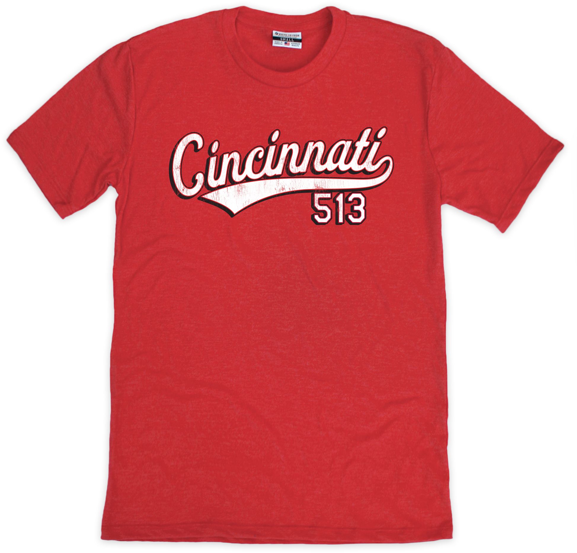 Where I'm From Adult Cincinatti Red Script 513 T-Shirt
