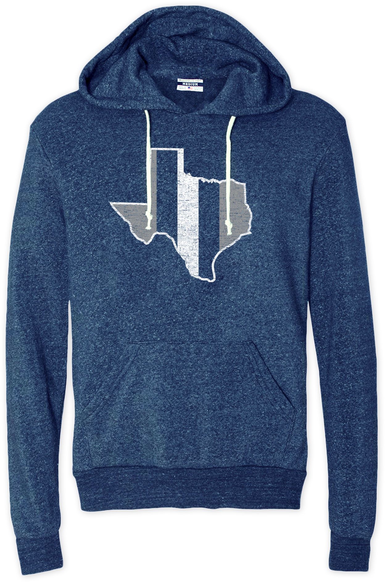 Where I'm From Adult Dallas Navy State Stripe Hoodie