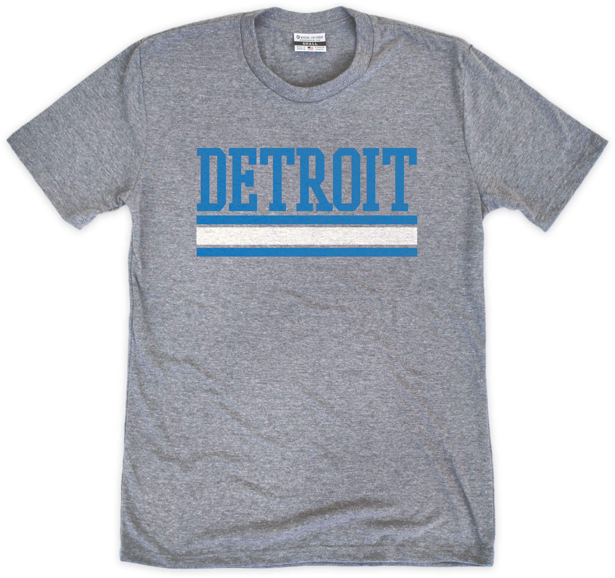 Where I'm From Detroit City Stripe Grey T-Shirt