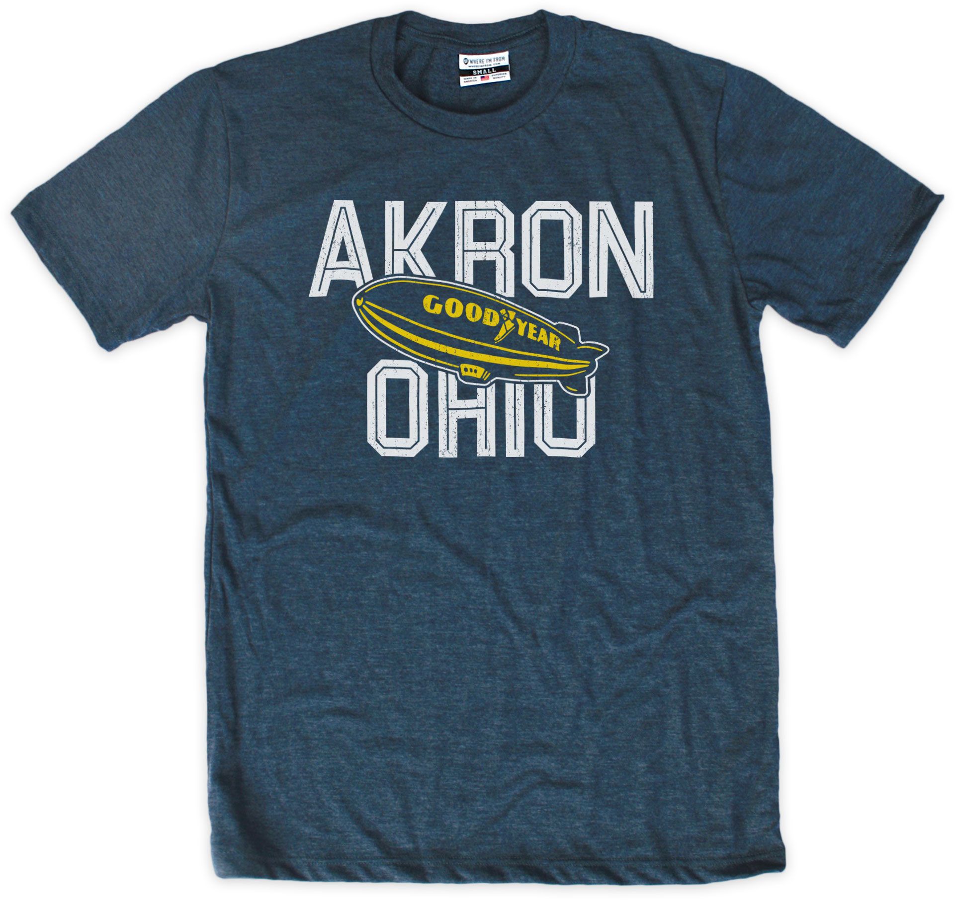 Where I'm From Adult Akron Navy Blimp T-Shirt