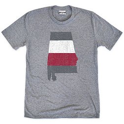 Where I'm From Adult Alabama Grey State Stripe T-Shirt