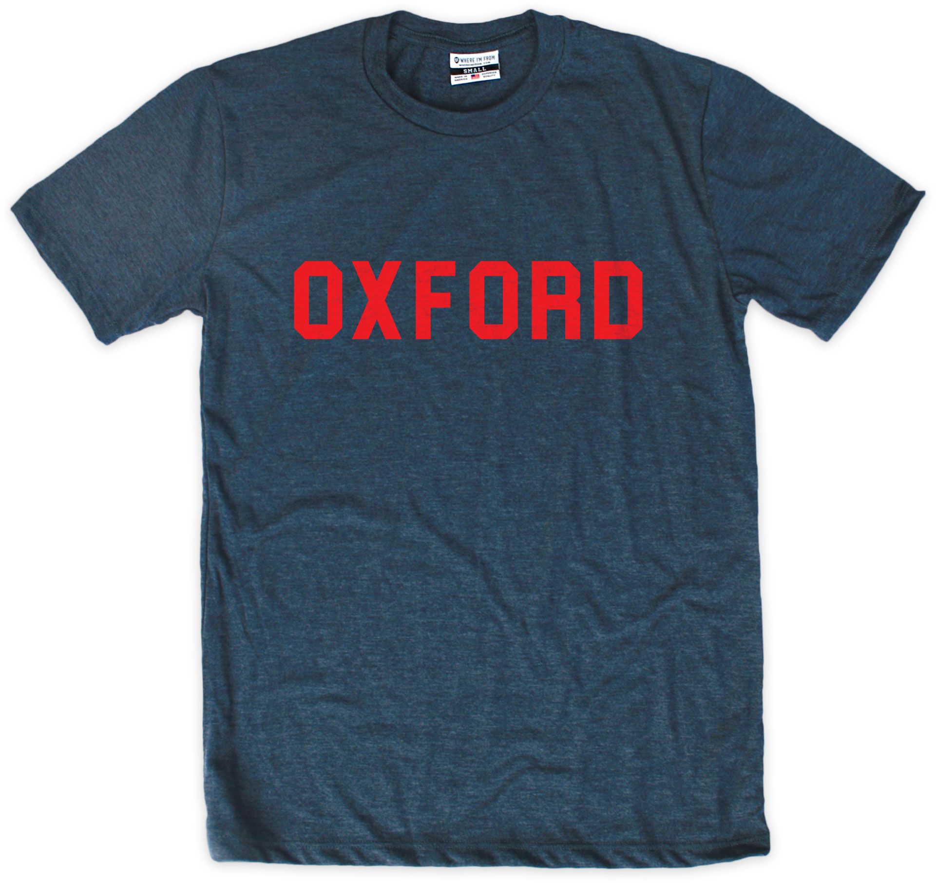 Where I'm From Adult Oxford Navy T-Shirt