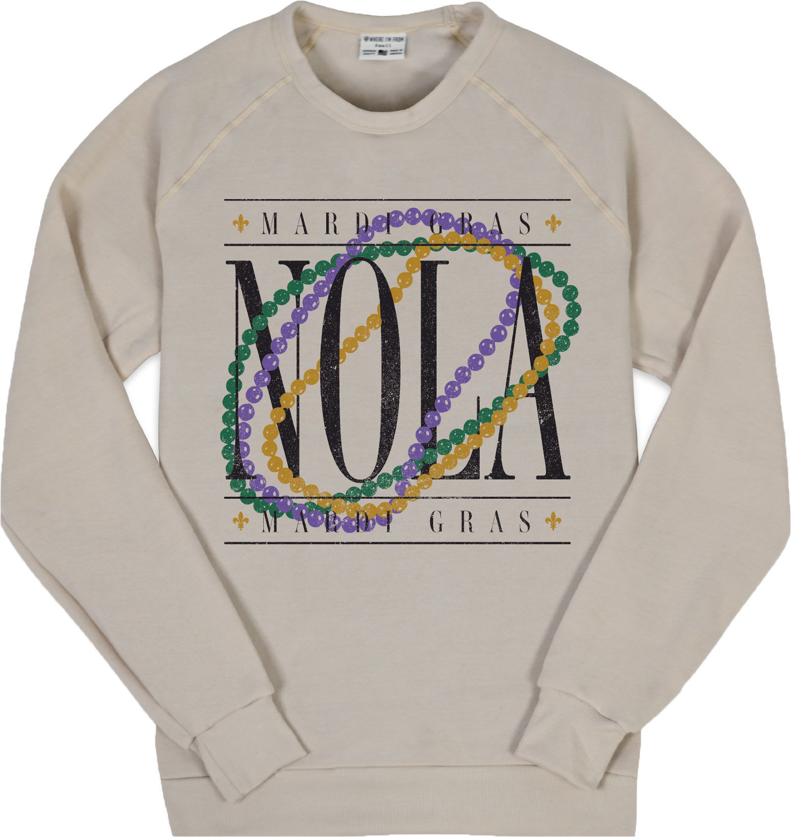Where I'm From Adult New Orleans Natural Beads Crewneck Sweatshirt