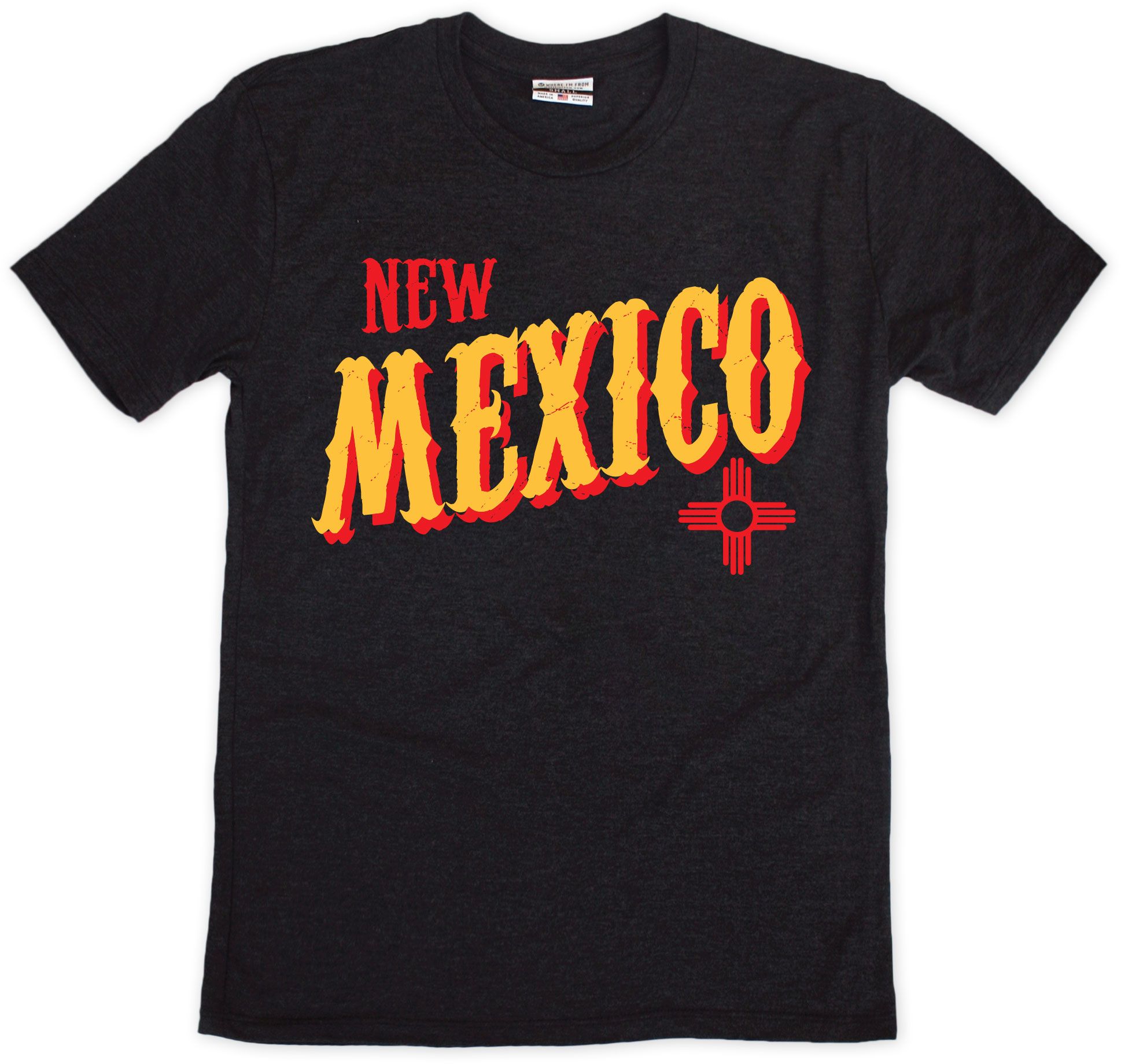 Where I'm From Adult New Mexico Script Black T-Shirt