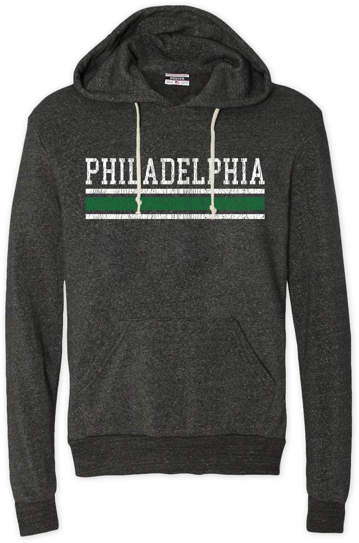 Where I'm From Adult Philadelphia Stripe Black Hoodie