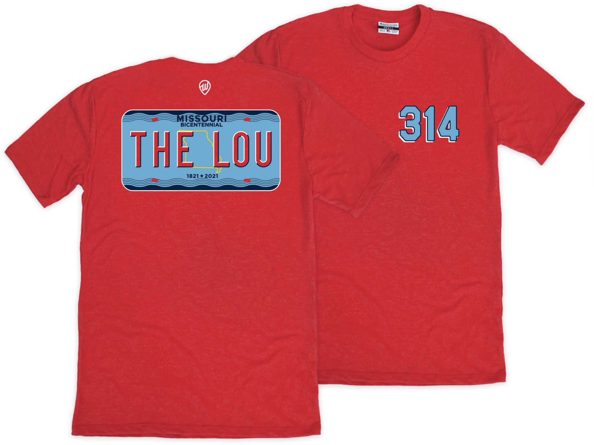 Where I'm From St.Louis License Plate Red T-Shirt, Women's