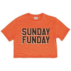 Where I'm From Cleveland Sunday Funday Orange Cropped T-Shirt