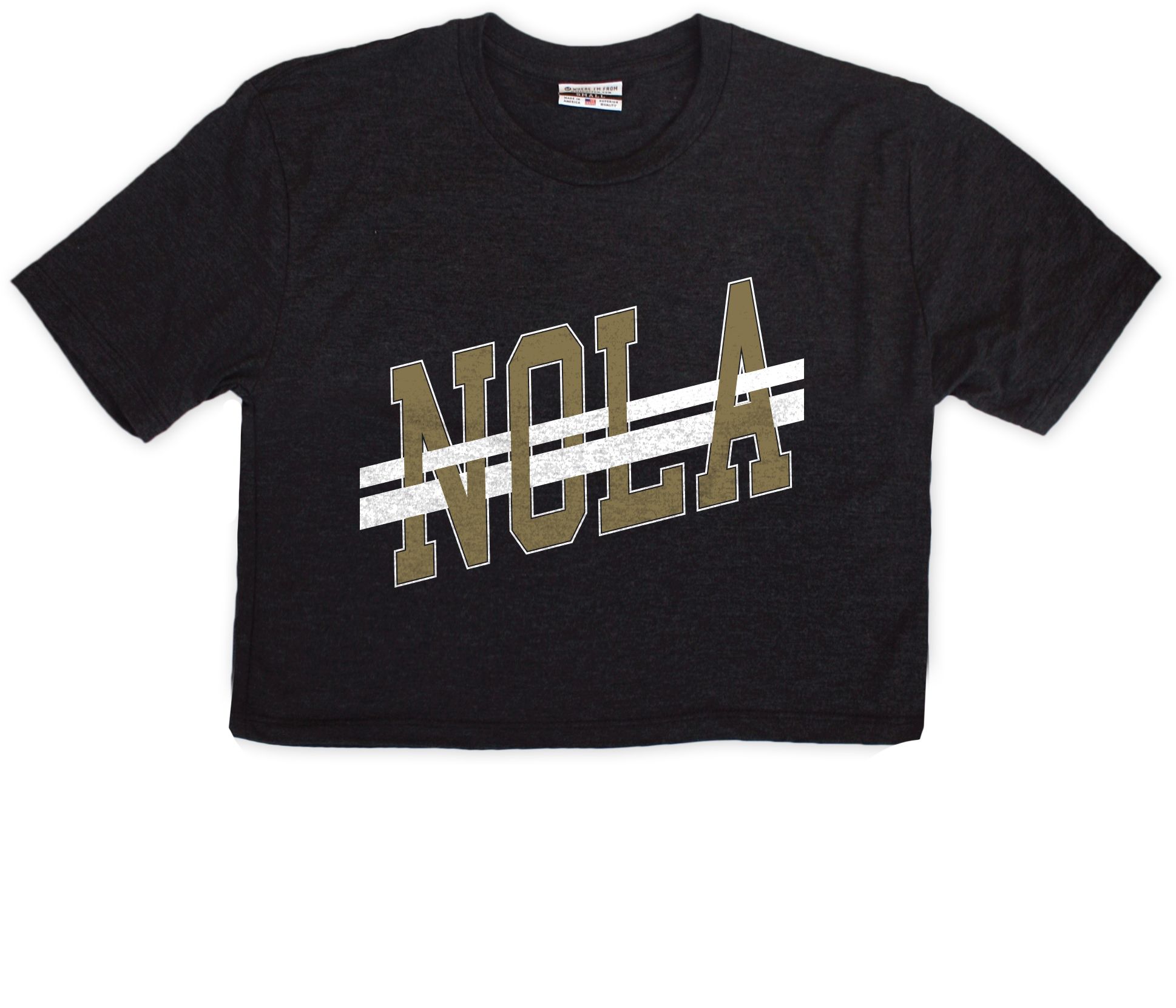 Where I'm From New Orleans Black Slant T-Shirt