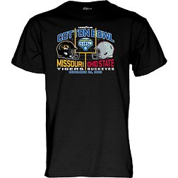 Blue 84 Adult 2023 Cotton Bowl Missouri Tigers vs. Ohio State Buckeyes Dueling T-Shirt