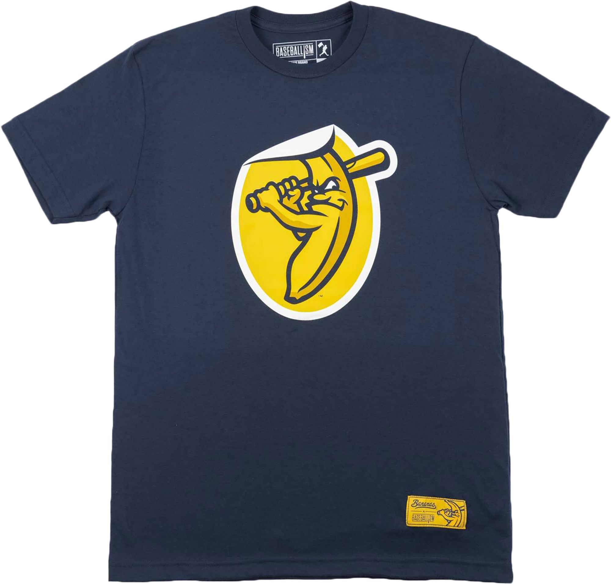 Baseballism Men's Savannah Bananas Navy Sticker T-Shirt