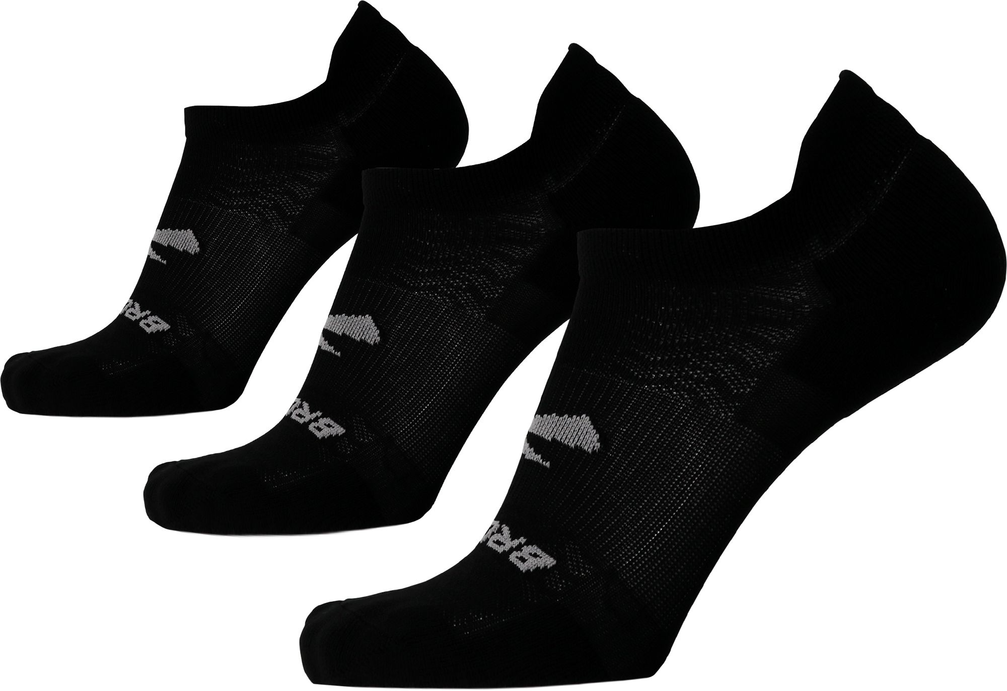 Brooks Men's Run-In No Show 3-Pack Socks Black thumbnail