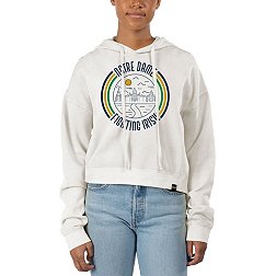 USCAPE Women's Notre Dame Fighting Irish Ivory 90's Crop Pullover Hoodie