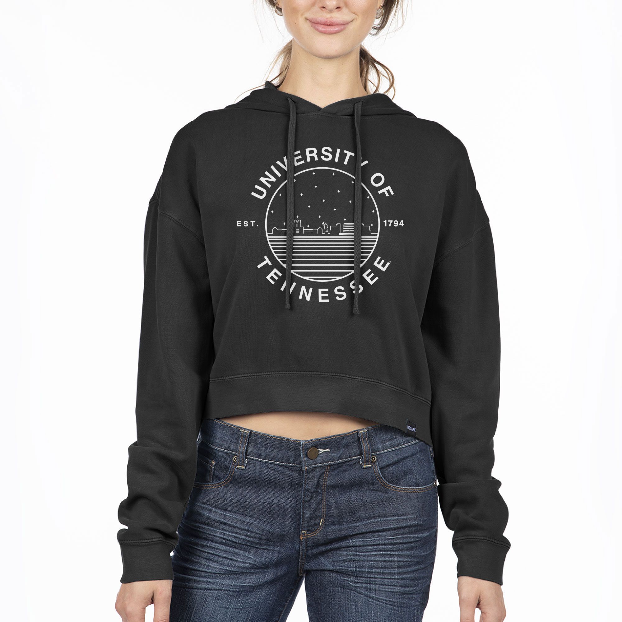 USCAPE Women's Tennessee Volunteers Black Starry Crop Pullover Hoodie