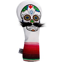 Pins & Aces Mustache Skull White Driver Headcover