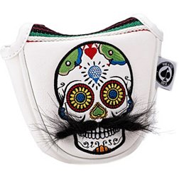Pins & Aces Mustache Skull White Mallet Putter Headcover