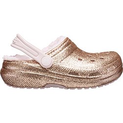 Crocs Kids' Classic Lined Glitter Clogs