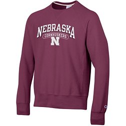Champion Men's Nebraska Cornhuskers Maroon Vintage Reverse Weave Crew Pullover Sweatshirt