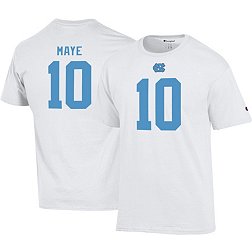 Champion Men's North Carolina Tar Heels Drake Maye #10 White T-Shirt