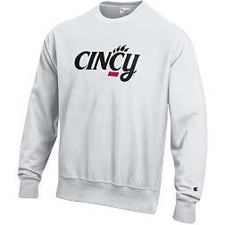 Champion Women's Cincinnati Bearcats Grey Reverse Weave Crew Pullover Sweatshirt