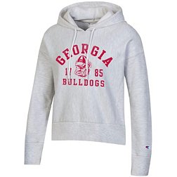 Champion Women's Georgia Bulldogs Grey Reverse Weave Cropped Hoodie