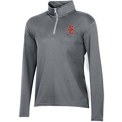 Champion Women's USC Trojans Grey 1/4 Zip Pullover Shirt