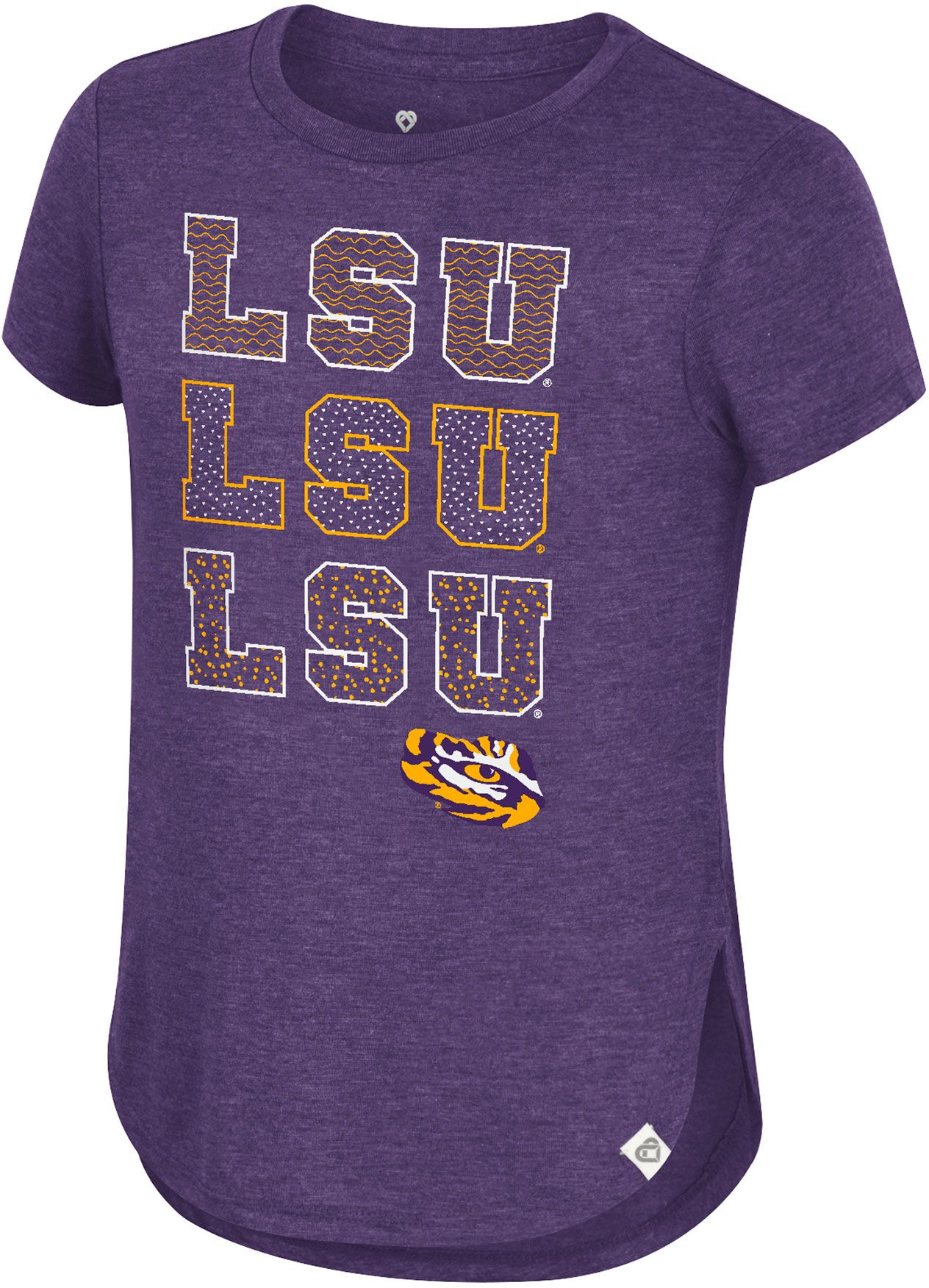 Colosseum Girls' LSU Tigers Purple Hathaway T-Shirt