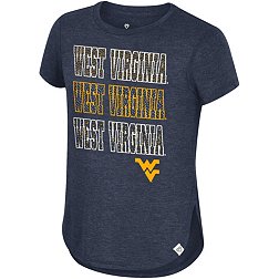 Colosseum Girls' West Virginia Mountaineers Blue Hathaway T-Shirt